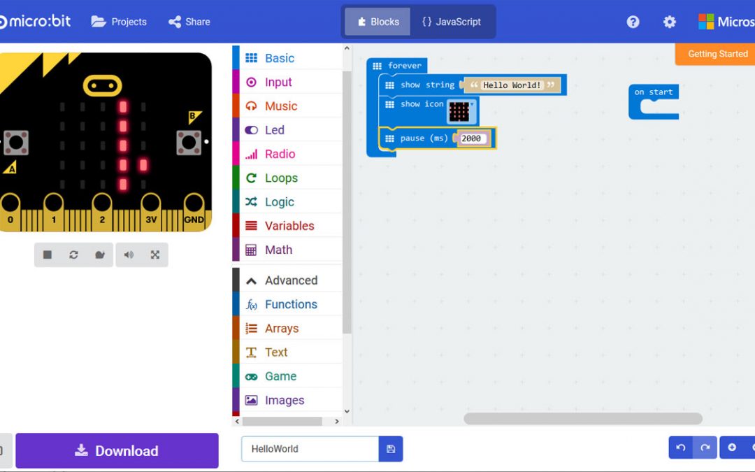 Hello World – Coding with MakeCode